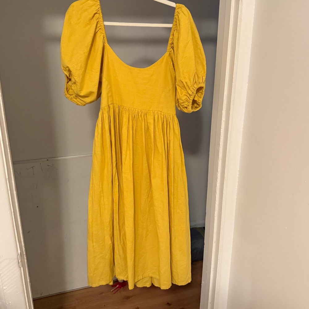 ELF Women's Long Sleeve Dress - Mustard Yellow - Picture 8 of 11